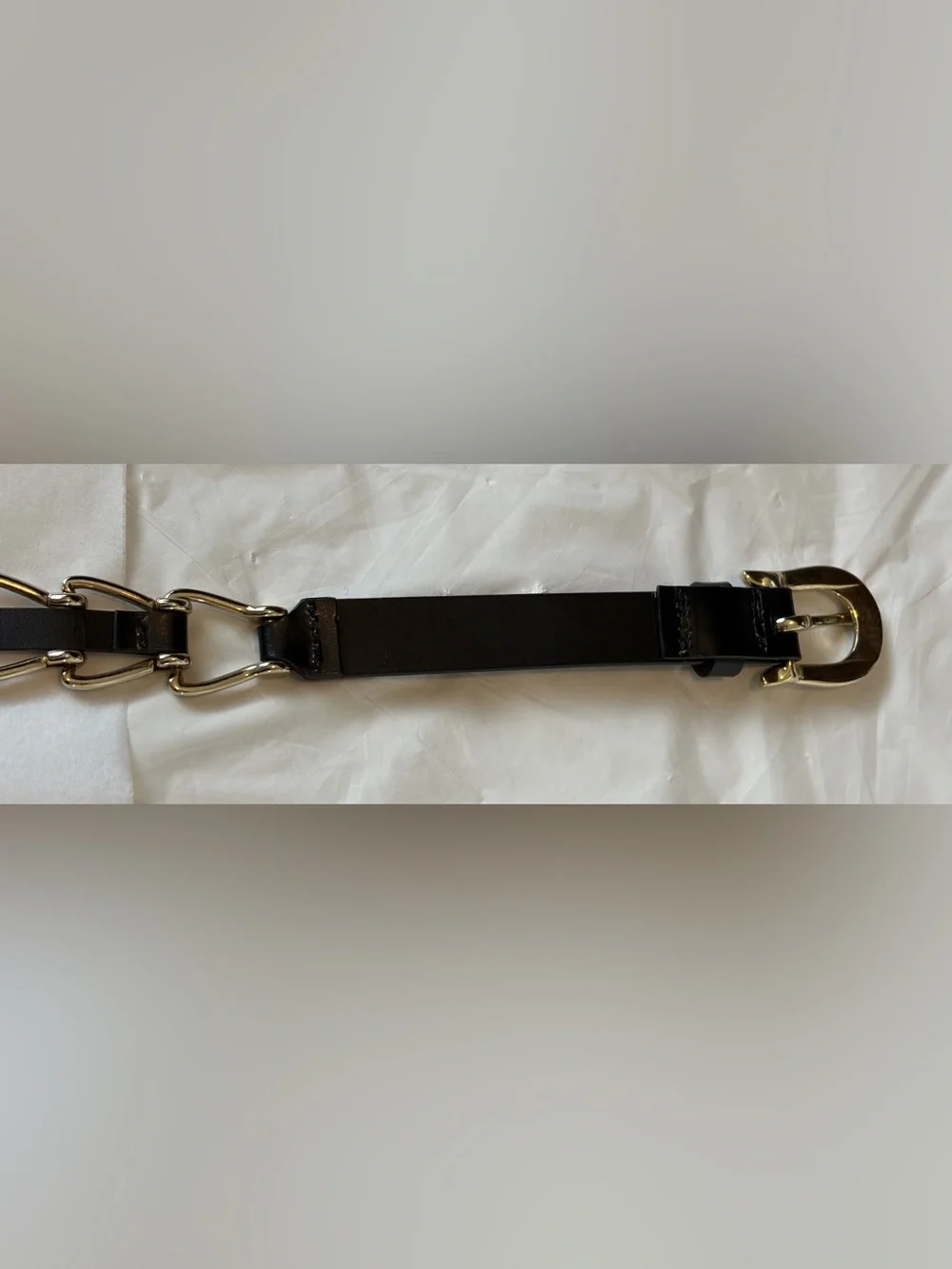 Women’s Metal Gold Belt with elastic stretch and Black/Gold Chain-Link Belt Set